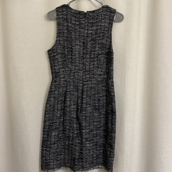 J. Crew Tweed Frayed Hem Navy Dress NWOT - Picture 6 of 8